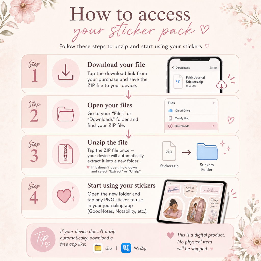 Guided Faith Journal for Everyday Moments (Digital Download) "God meets me here"