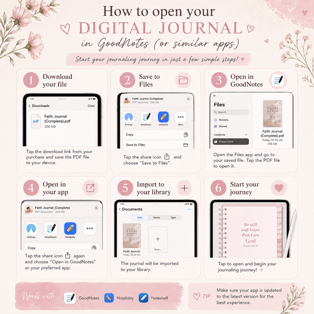 Guided Faith Journal for Everyday Moments (Digital Download) "God meets me here"