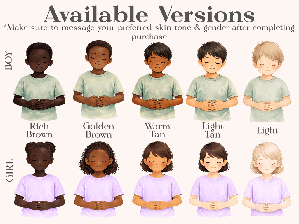 Calm Cards Complete Bundle – All 5 Skin Shades - Boy & Girl | Printable Emotional Regulation Tool for Kids - Love by Lamanna
