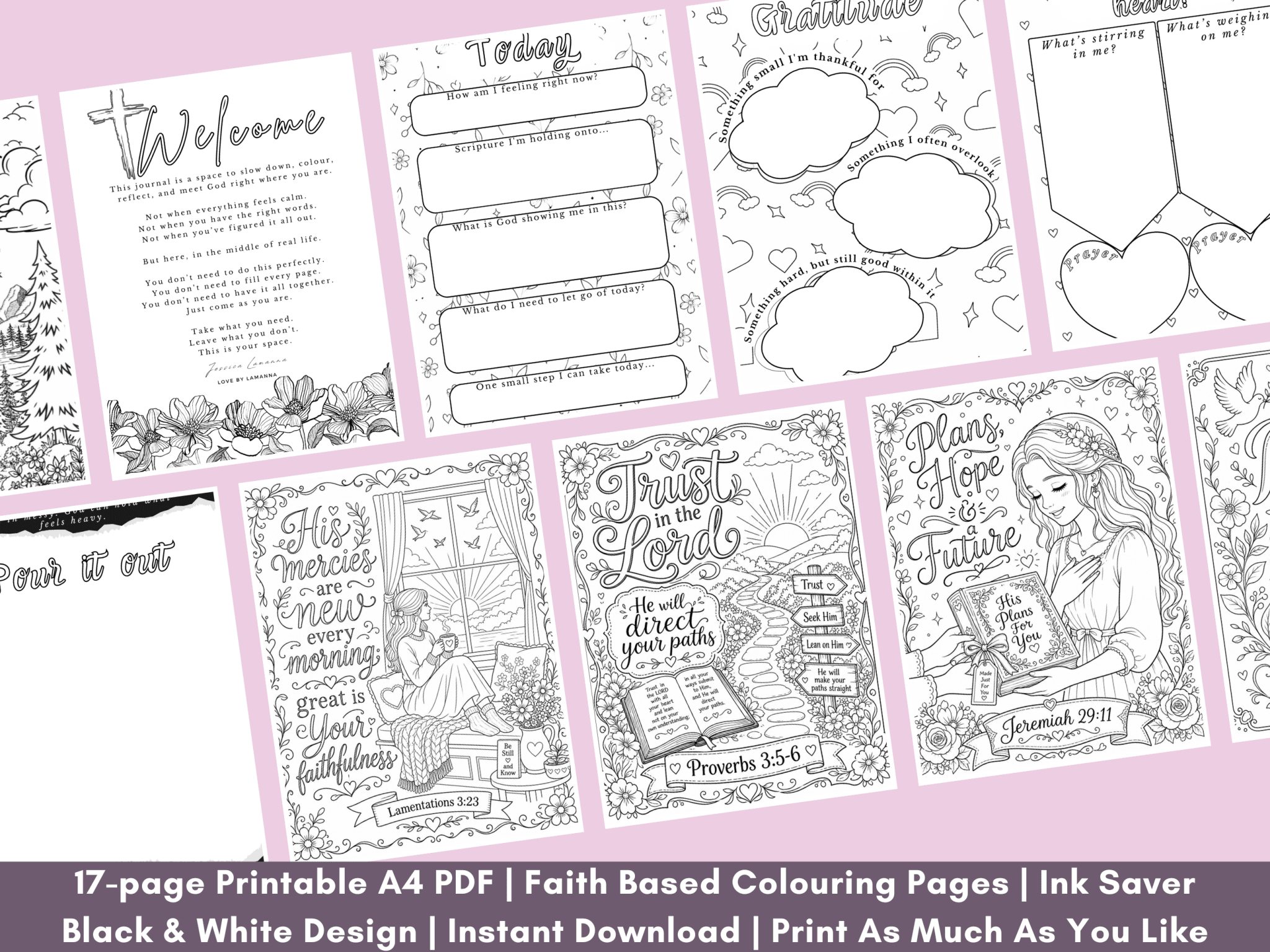 Printable Prayer, Reflection & Colouring Journal | Instant Download - Love by Lamanna