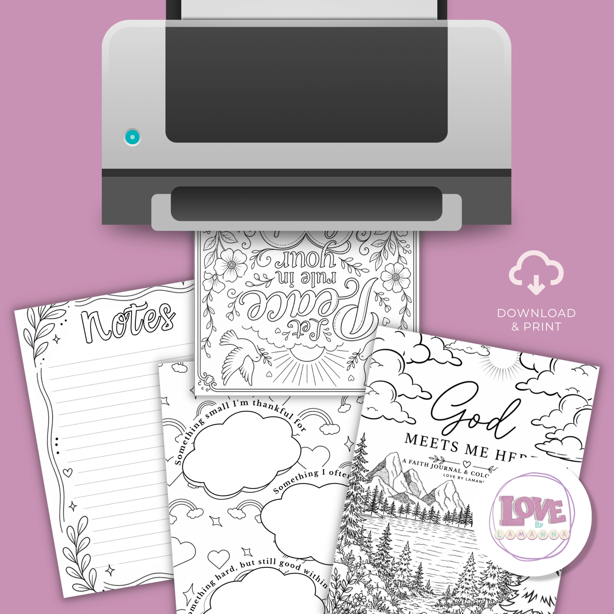 Printable Prayer, Reflection & Colouring Journal | Instant Download - Love by Lamanna